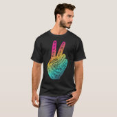 Frieden statt Krieg - Handzeichen 16 T-Shirt (Vorne ganz)
