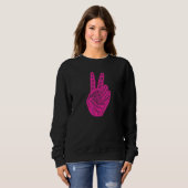 Frieden statt Krieg - Handzeichen 17 Sweatshirt (Vorne ganz)