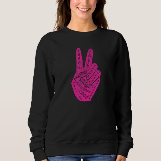 Frieden statt Krieg - Handzeichen 17 Sweatshirt (Vorderseite)