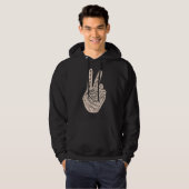 Frieden statt Krieg - Handzeichen 18 Hoodie (Vorne ganz)