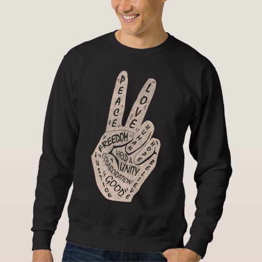 Frieden statt Krieg - Handzeichen 18 Sweatshirt (Vorderseite)