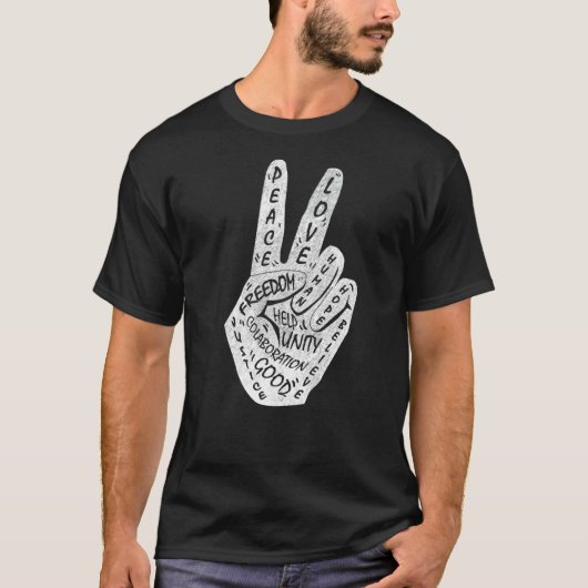 Frieden statt Krieg - Handzeichen 35 T-Shirt (Vorderseite)