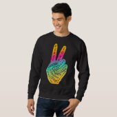 Frieden statt Krieg - Handzeichen 9 Sweatshirt (Vorne ganz)