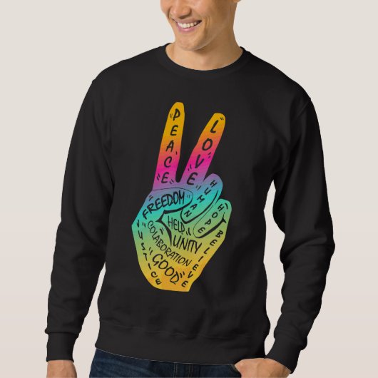 Frieden statt Krieg - Handzeichen 9 Sweatshirt (Vorderseite)