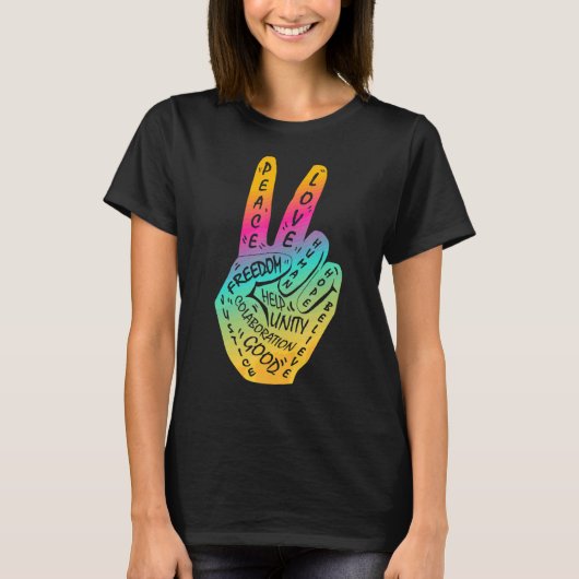 Frieden statt Krieg - Handzeichen 9 T-Shirt (Vorderseite)
