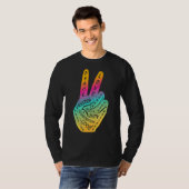 Frieden statt Krieg - Handzeichen 9 T-Shirt (Vorne ganz)