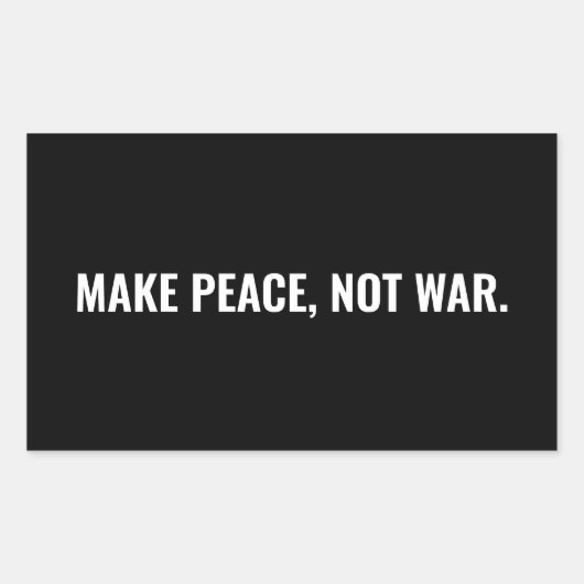 Frieden statt Krieg Schwarz-weiß minimalistische S Rechteckiger Aufkleber (Vorderseite)