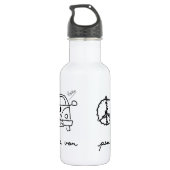Frieden, Stau, wohnen in einem Van Trinkflasche (Rückseite)