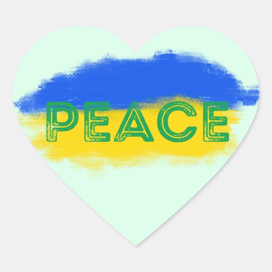 FRIEDEN stehen mit der ukrainischen Freiheit für d Herz-Aufkleber (Vorderseite)