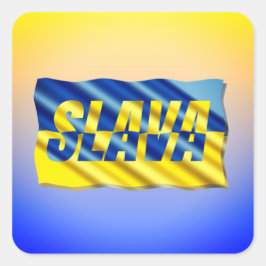 FRIEDEN stehen mit der ukrainischen Freiheit für d Quadratischer Aufkleber