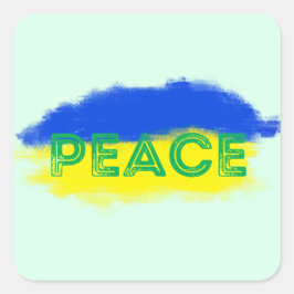 FRIEDEN stehen mit der ukrainischen Freiheit für d Quadratischer Aufkleber