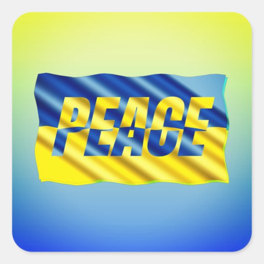 FRIEDEN stehen mit der ukrainischen Freiheit für d Quadratischer Aufkleber (Vorderseite)