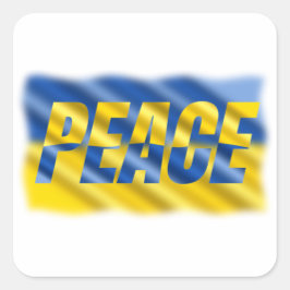 FRIEDEN stehen mit der ukrainischen Freiheit für d Quadratischer Aufkleber