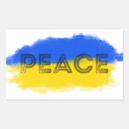 FRIEDEN stehen mit der ukrainischen Freiheit für d Rechteckiger Aufkleber