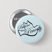 Frieden Taube glauben an Frieden Button (Vorne & Hinten)