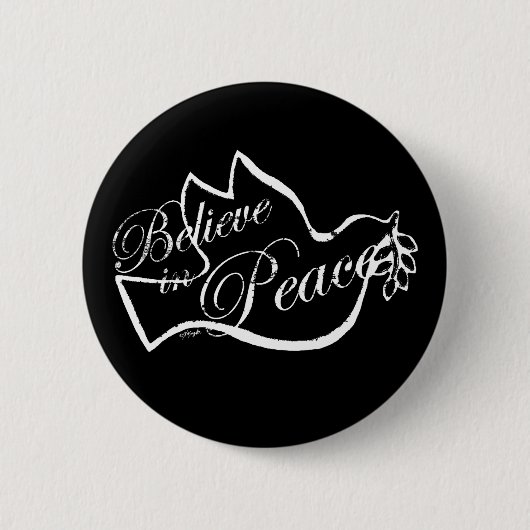 Frieden Taube glauben an Frieden Button (Vorderseite)