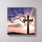 Frieden, Taube, Ostern, Religiös, Wasserfarbe, Kre Leinwanddruck (Vorderseite)