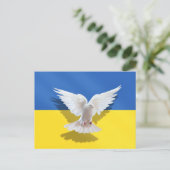 Frieden Taube Ukraine Flag Postcard Support Freihe Postkarte (Stehend Vorderseite)