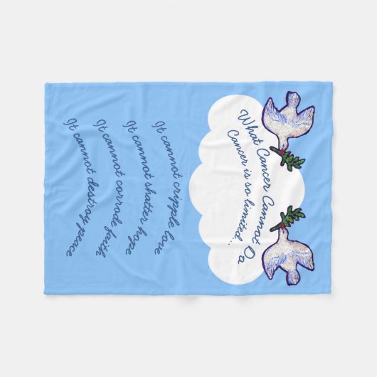 Frieden Taube, was Krebs nicht tun Chemo Blanket Fleecedecke (Vorderseite (Horizontal))