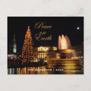Frieden - Trafalgar-Platz am Weihnachten, London Feiertagspostkarte