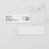 Frieden u. Herz Mini Visitenkarte (Vorne/Hinten)