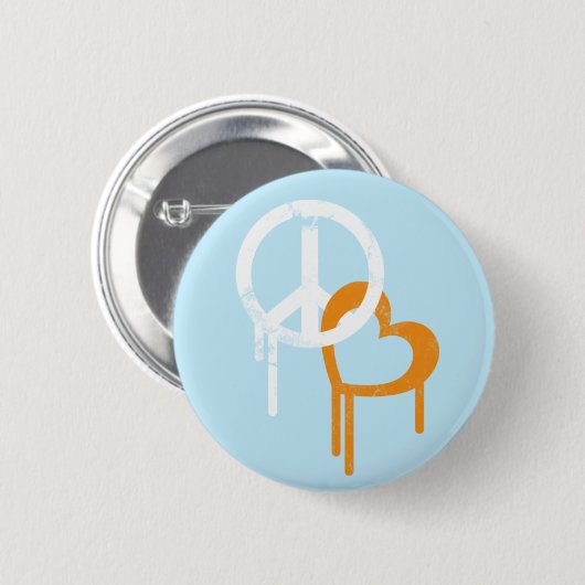 Frieden u. Liebe Button (Vorne & Hinten)