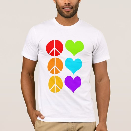 Frieden u. Liebe. [Weiß] T-Shirt (Vorderseite)