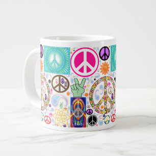 Frieden u. Paisley-Collage Jumbo-Tasse