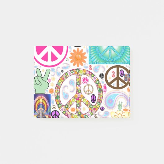 Frieden u. Paisley-Collage Post-it Klebezettel (Vorderseite)