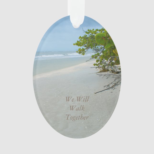 Frieden u. Ruhe auf Sanibel Insel-Oval-Verzierung Ornament (Vorderseite)