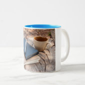 Frieden u. ruhige Zeitschriften-Schreibens-Tasse Zweifarbige Tasse (VorderseiteRechts)