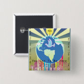 Frieden über den Texten Weltsonys ATV Button (Vorne & Hinten)