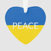 Frieden Ukraine Fahne blauer gelber Sondertext Ornament (Vorderseite)