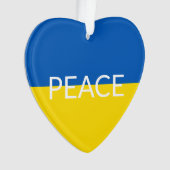 Frieden Ukraine Fahne blauer gelber Sondertext Ornament (Vorderseite)