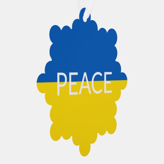 Frieden Ukraine Fahne blauer gelber Sondertext Ornament Karte (Rechts)