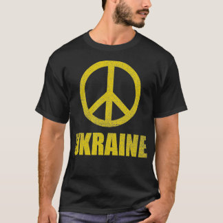 Frieden Ukraine steht mit ukrainischer Flagge T-Shirt