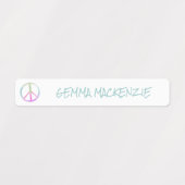Frieden und Blume Boho Hippie Wassersicherer Name Etiketten (Design 1)