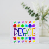 Frieden und Blume Postkarte (Stehend Vorderseite)