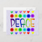 Frieden und Blume Postkarte (Vorne/Hinten)