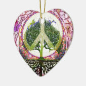 Frieden und Blumen-Symbol Keramik Ornament (Links)