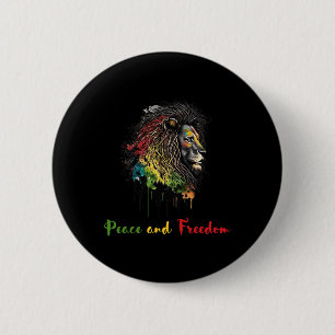 Frieden und Freiheit Schwarze Geschichte Afrikanis Button