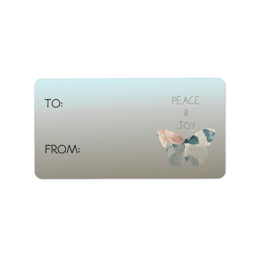 Frieden und Freude Butterfly Adressaufkleber (Vorne)