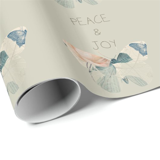 Frieden und Freude Butterfly Geschenkpapier (Rolleneckpunkt)