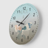 Frieden und Freude Butterfly Große Wanduhr (Winkel)