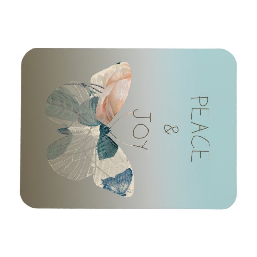 Frieden und Freude Butterfly Magnet (Horizontal)