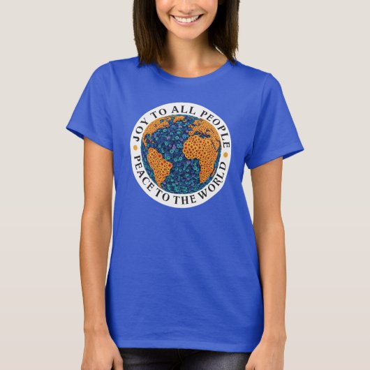 Frieden und Freude der Welt - blühender Planet T-Shirt (Vorderseite)