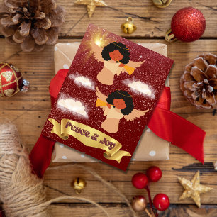 Frieden und Freude ein herzliches Weihnachtsgrüßen Feiertagspostkarte