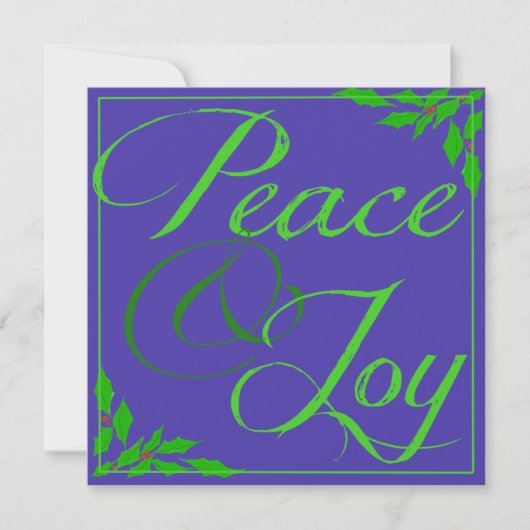 Frieden und Freude Feiertagskarte (Vorderseite)