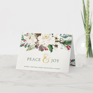 Frieden und Freude Floral Merry Christmas Feiertagskarte