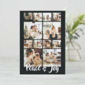 Frieden und Freude Foto Weihnachten Personalisiert (Stehend Vorderseite)